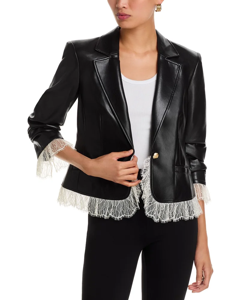 Le Petit Roxie Faux Leather Blazer