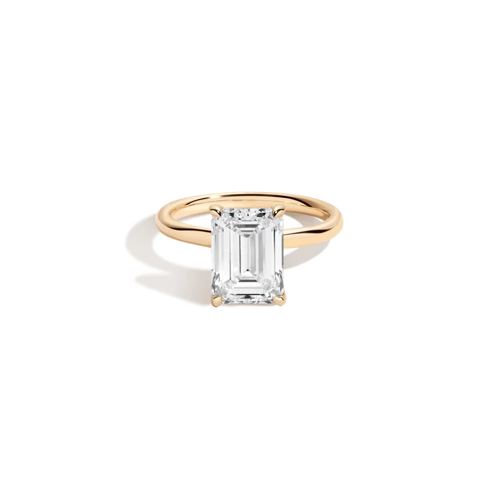 4ct Emerald Lab Grown Diamond Solitaire Ring