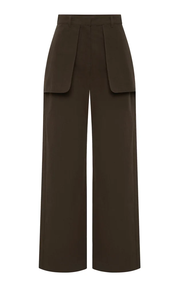 Cotton Utility Outside-Pocket Pants