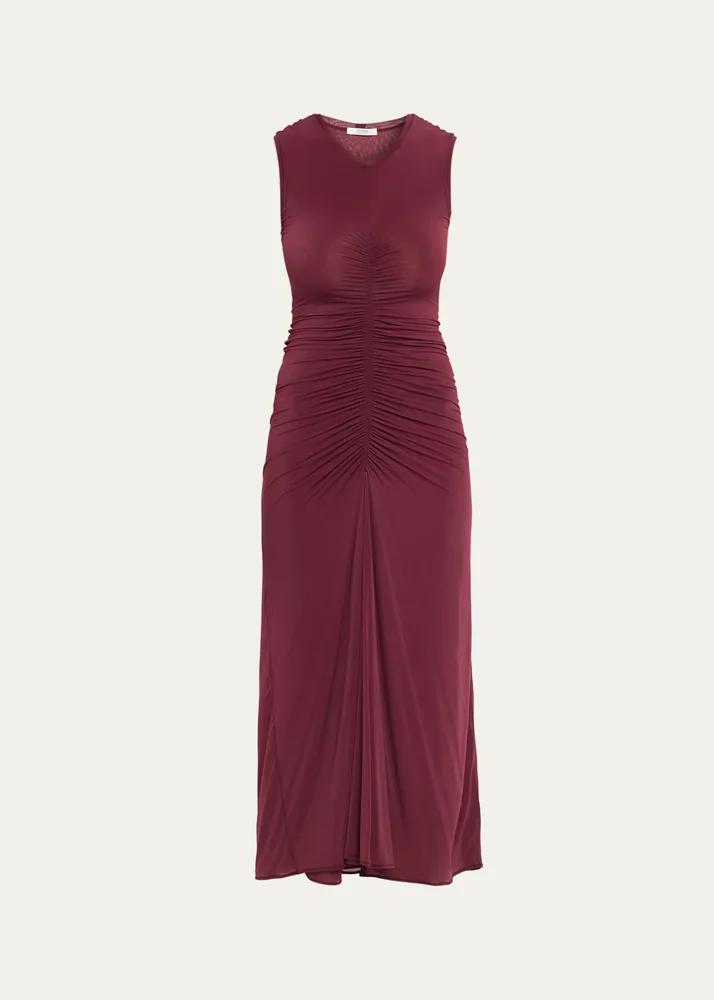 Gisela Sleeveless Ruched Jersey Dress