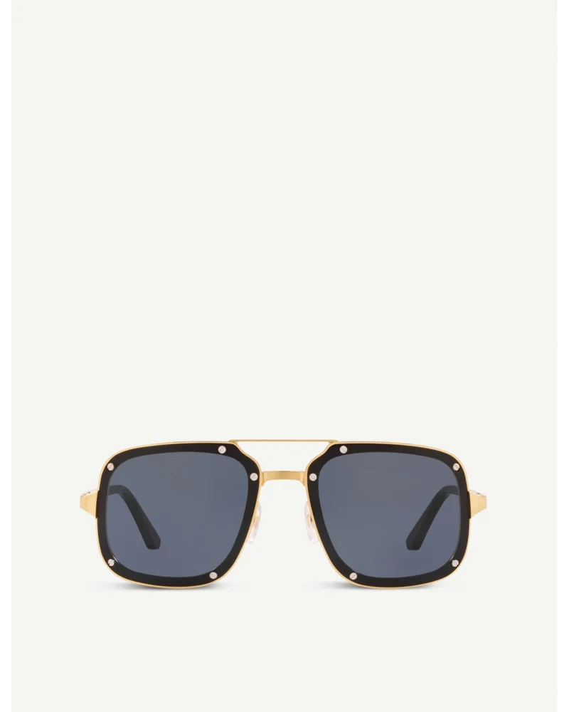 CT0194S Santos de Cartier metal acetate rectangle-frame sunglasses