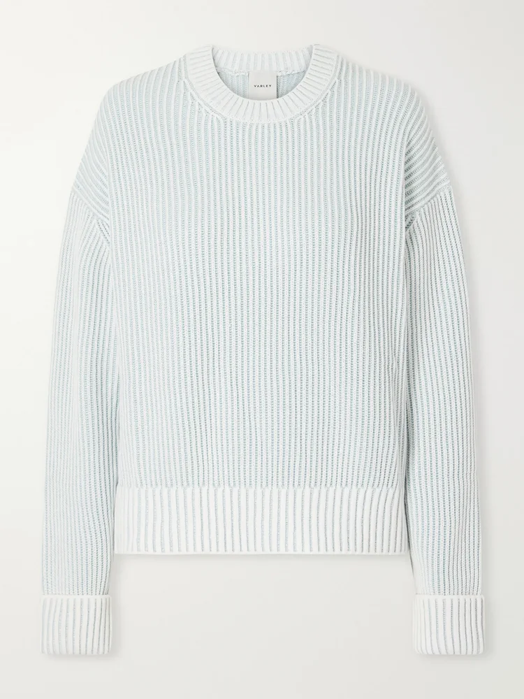 Seymour two-tone cotton-knitted sweater