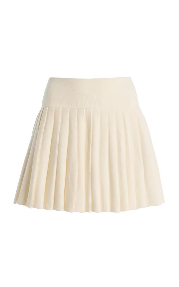 Heritage Pleated Wool Mini Skirt