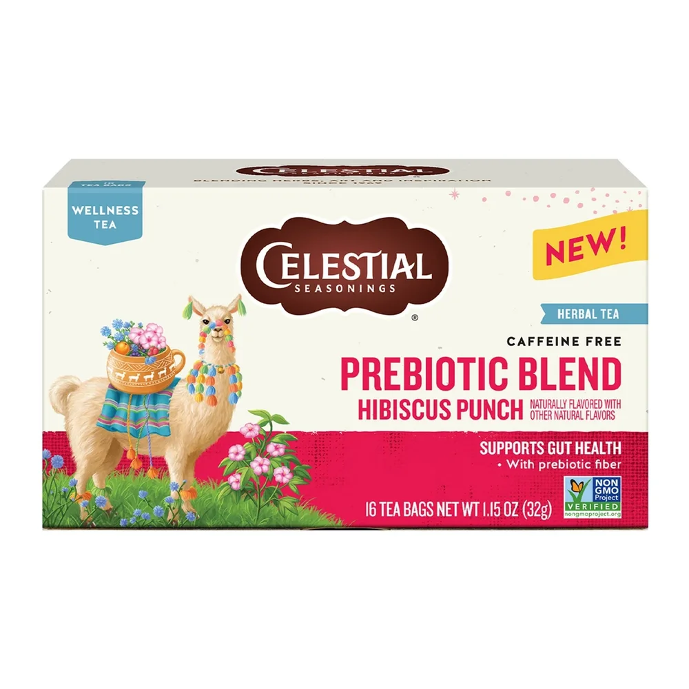 Prebiotic Blend Berry Hibiscus Herbal Tea Bags - Caffeine Free