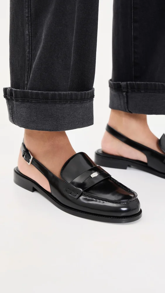 Classic Penny Slingback Loafers