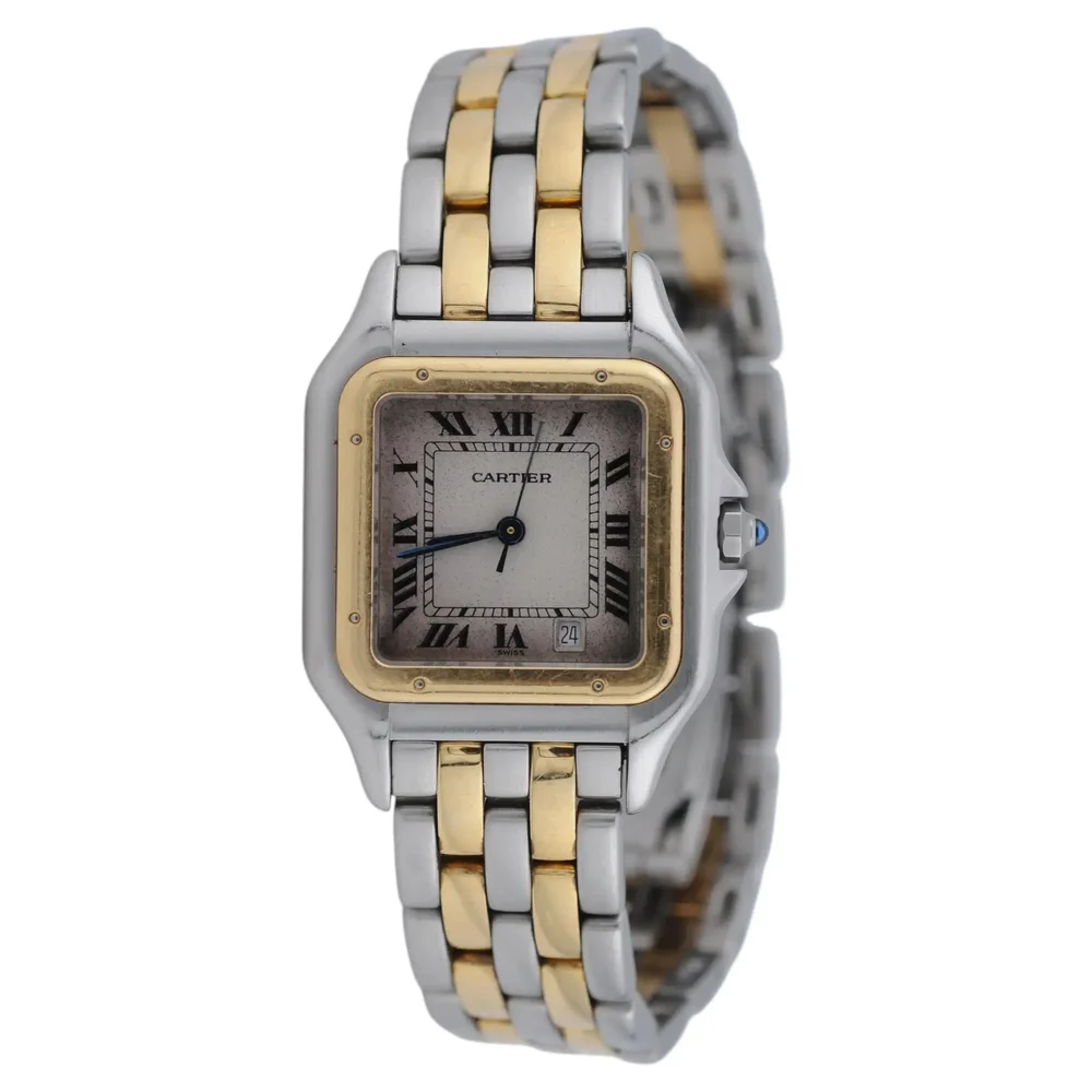 Pre-Owned Panthère de Cartier Ref. 1100 Steel and Gold Quartz Watch with Box