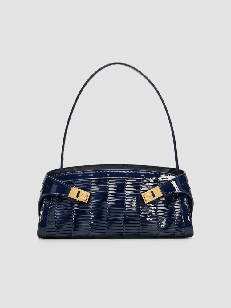 Hug Whispers Patent Leather East-West Shoulder Bag