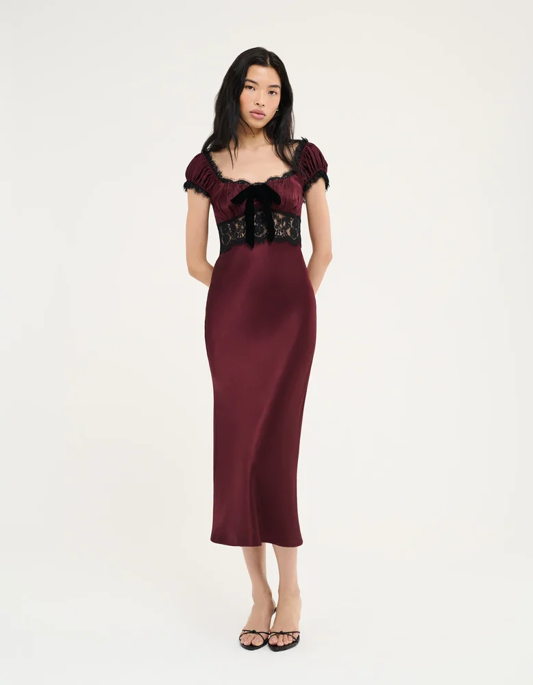 Sonata Midi Dress, Cherrywood