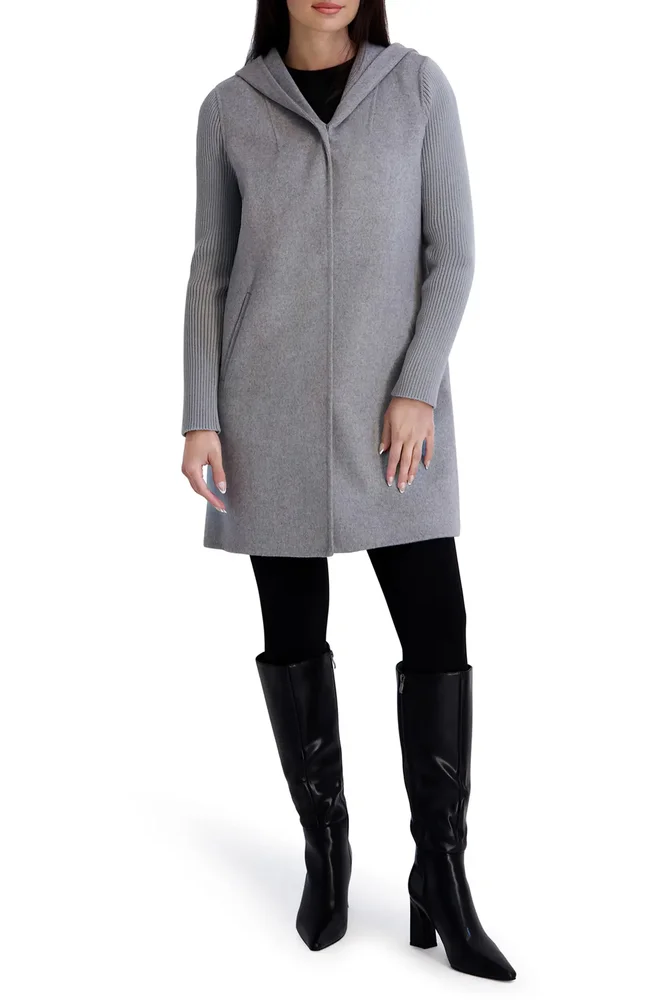 Double Face Wool Blend Hooded Coat
