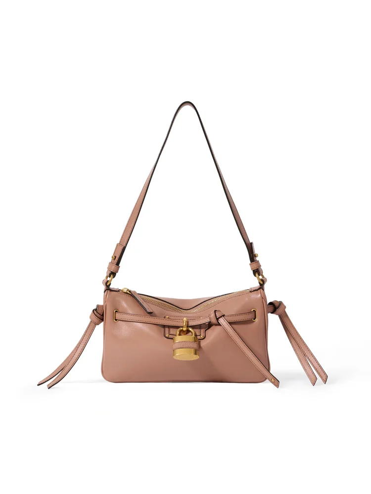 Mini Paddington Sling Pouch with Strap in Soft Leather, Brown