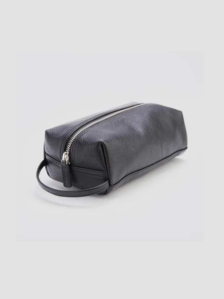 Compact Leather Toiletry Bag