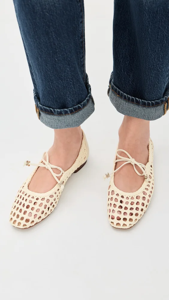 Marcie Woven Flats (Modern Ivory Weave)