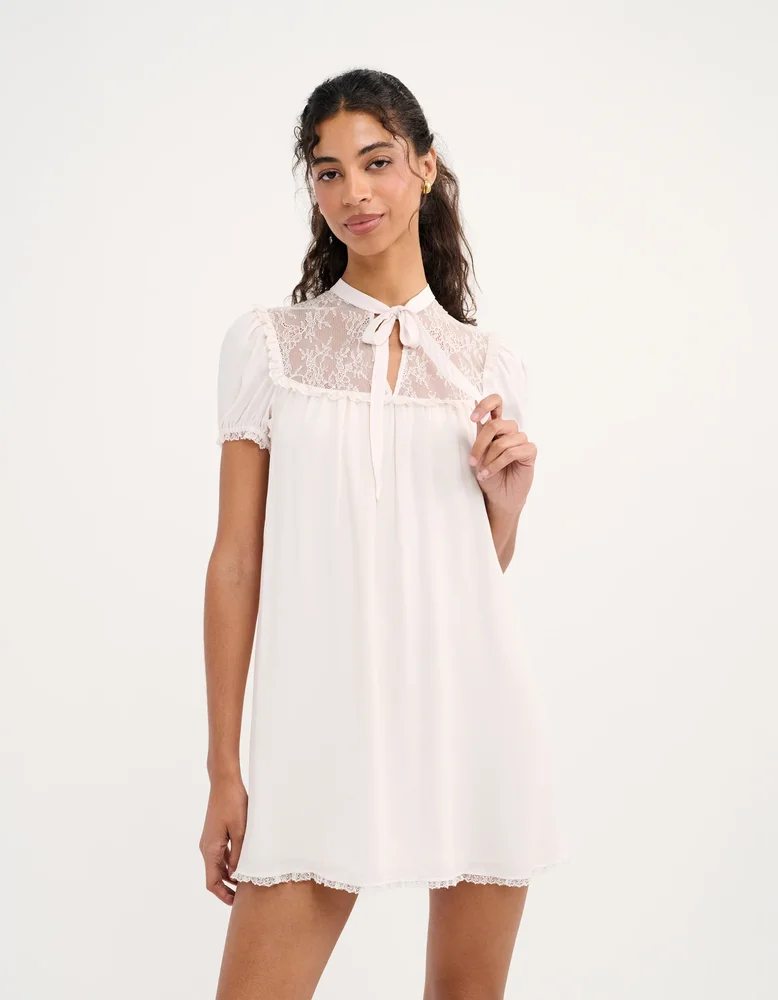 Eyre Mini Dress, Ivory