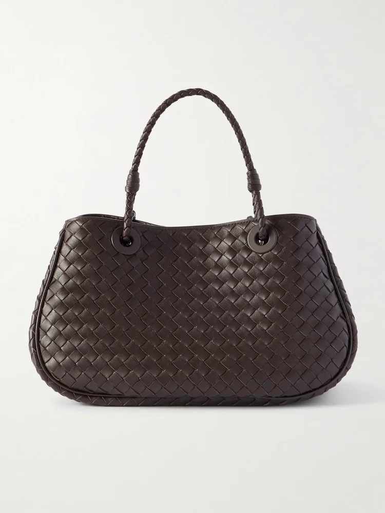 Basket medium Intrecciato leather tote