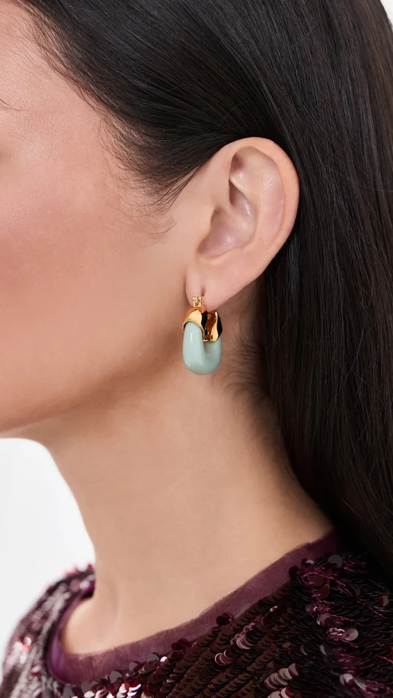 Mini Organic Hoops In Seafoam