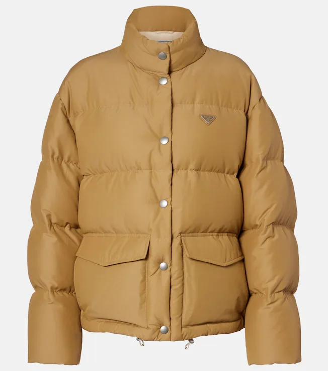 Logo cotton-blend puffer jacket