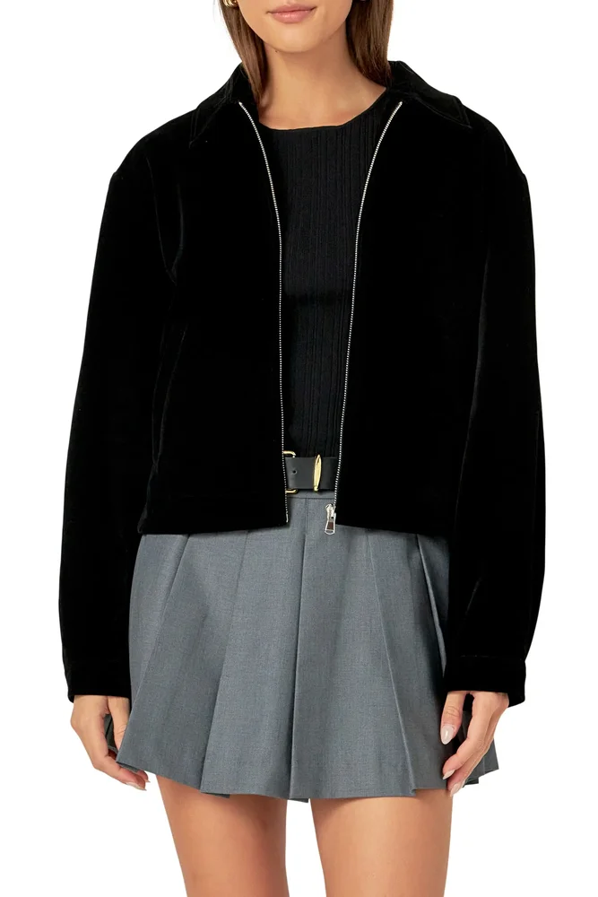 Velvet Bomber Jacket