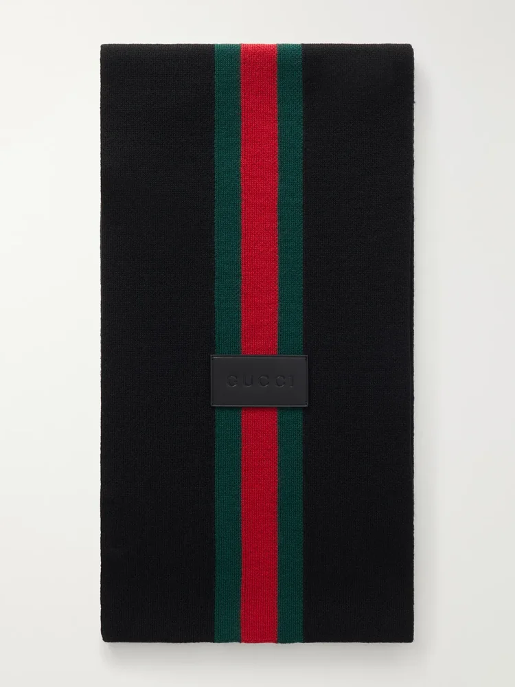Web-Intarsia Wool Scarf