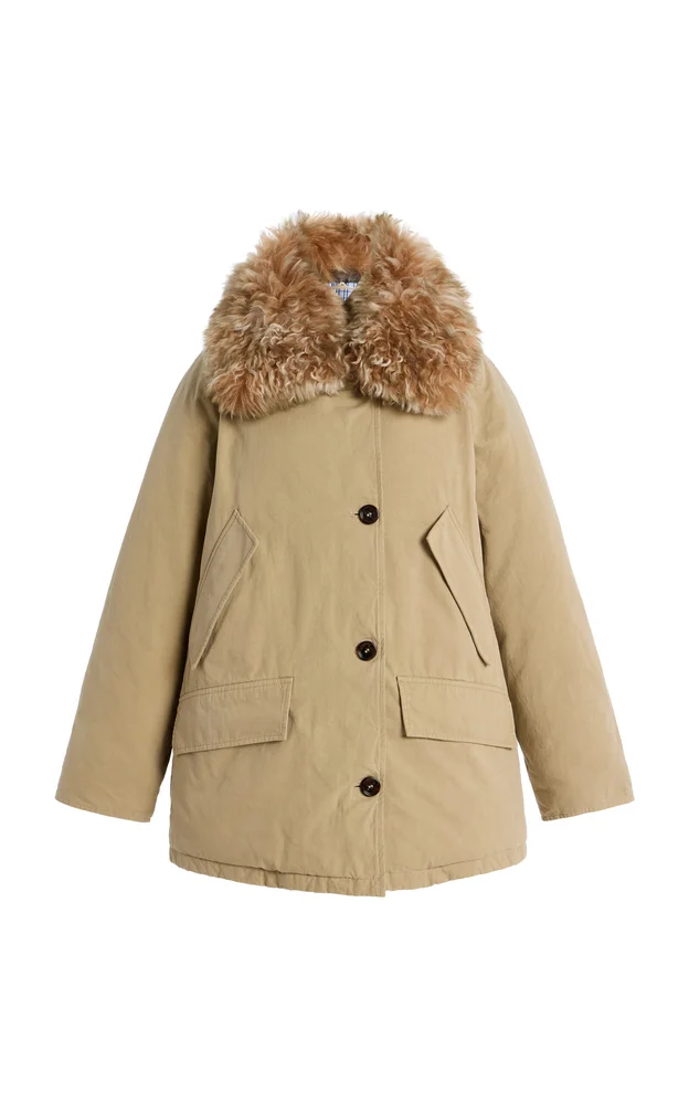 Shearling-Trimmed Cotton Down Jacket