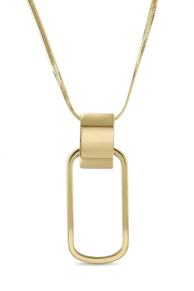 14K Gold Link Pendant Necklace