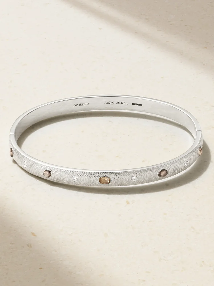 Talisman 18-karat white gold diamond bangle
