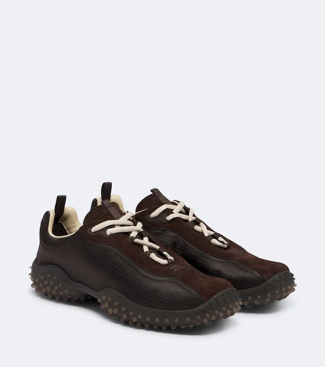 Bubble suede-trimmed sneakers