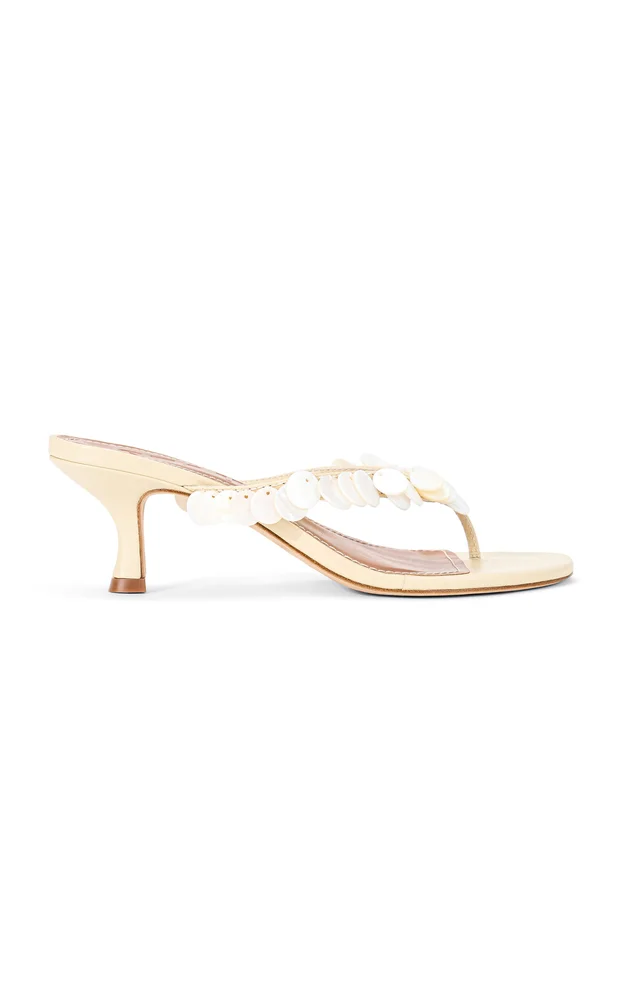 Freja Sequined Leather Sandals