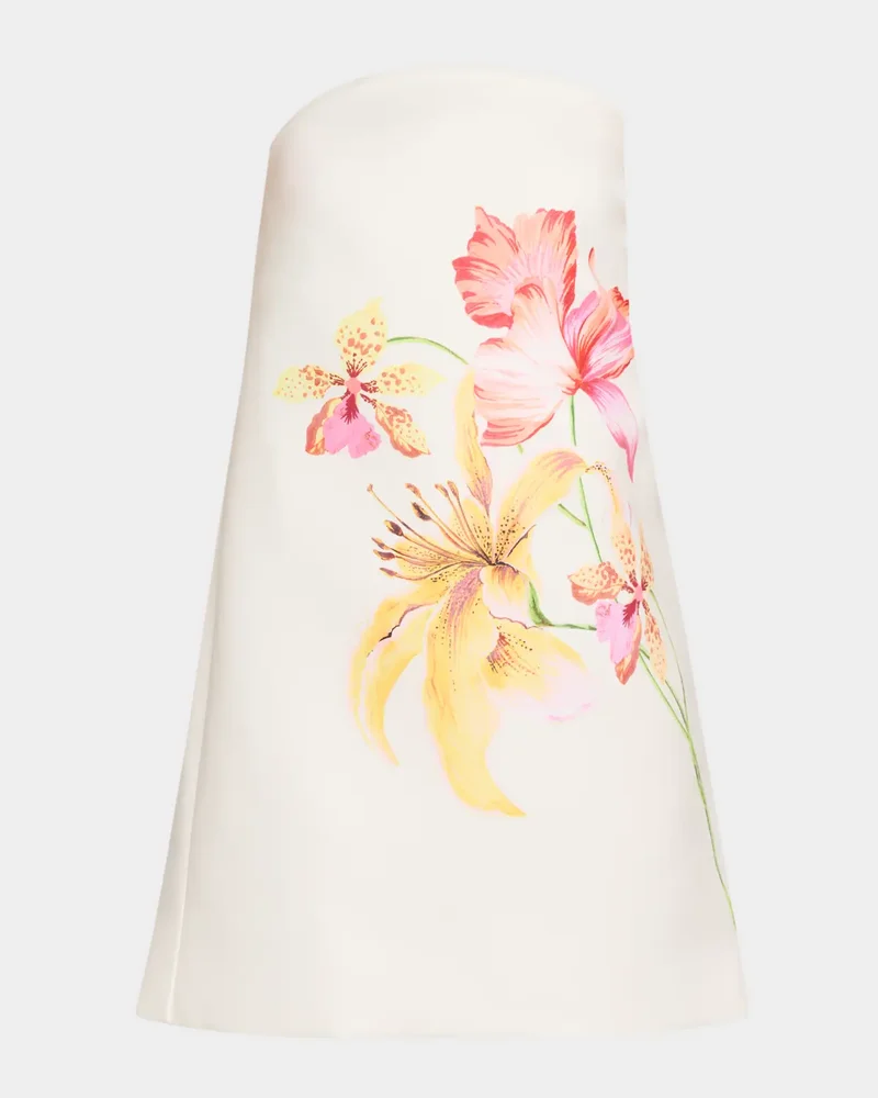 Lilly Strapless Floral-Print Mini Dress