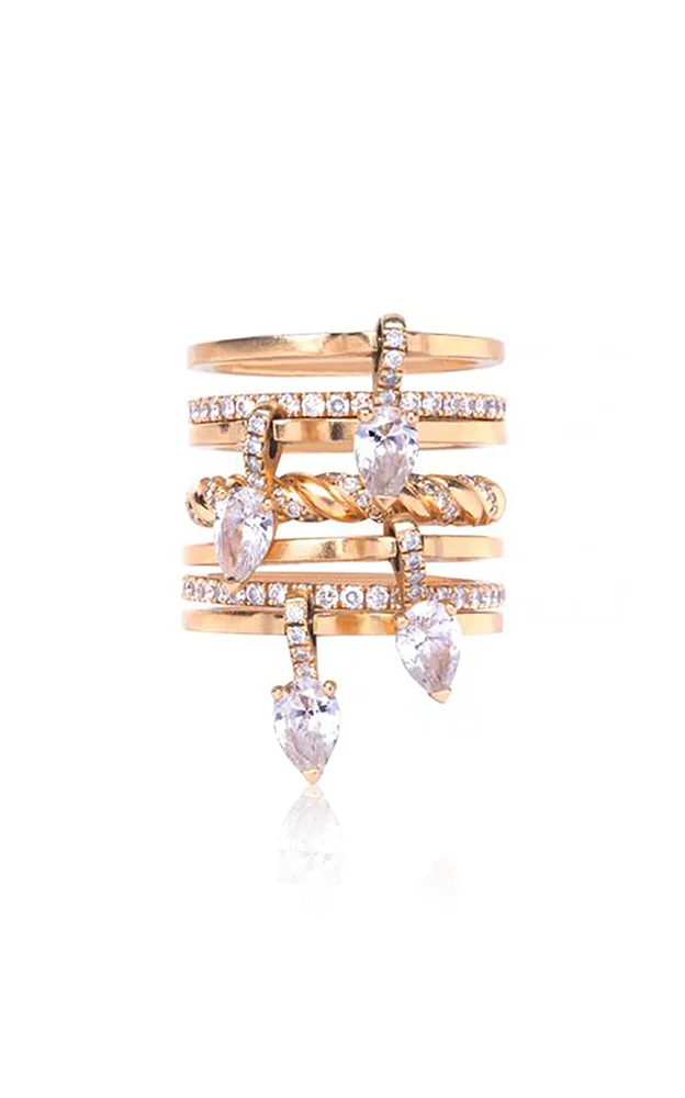 Drop Alliances 18K Yellow Gold Diamond Ring
