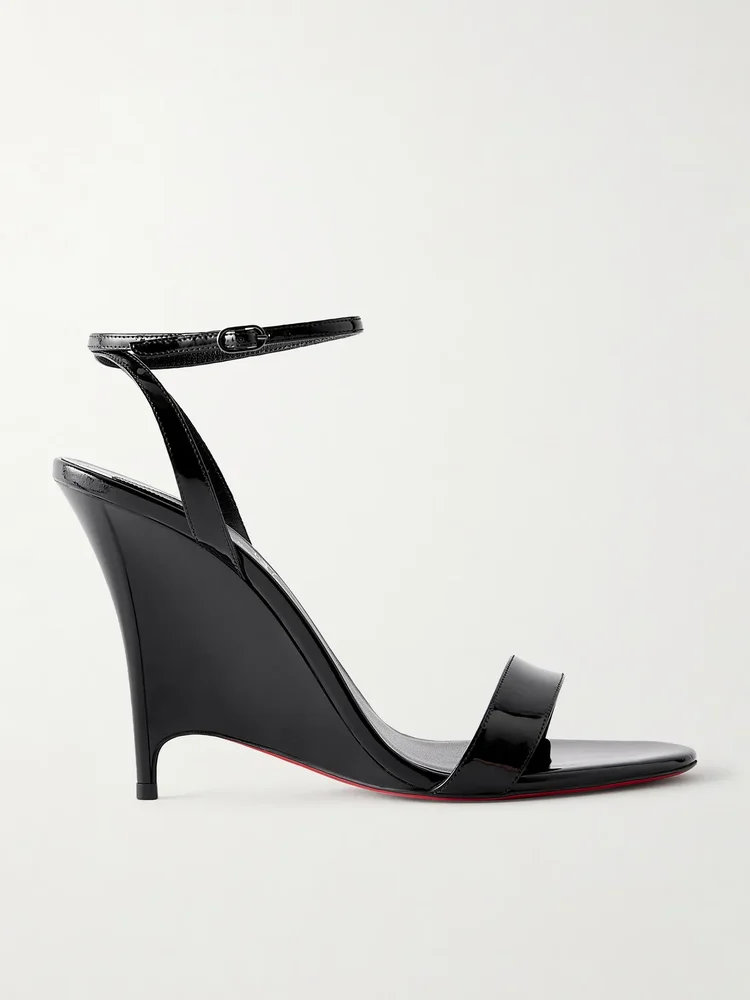 Zeezeenella 110 patent-leather wedge sandals