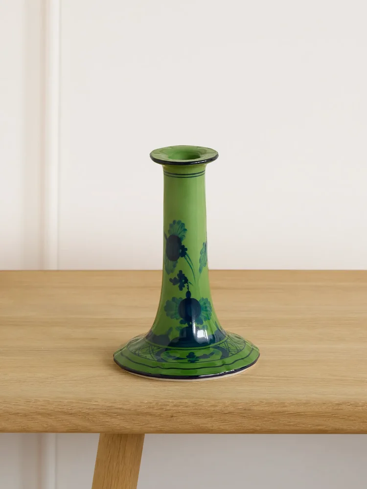 Oriente Italiano Iris porcelain candle holder