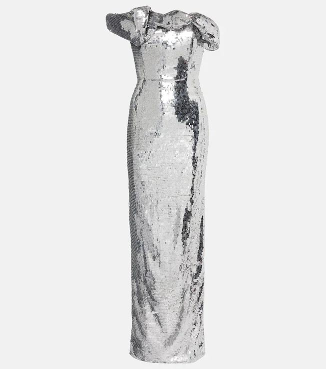 Tamzin sequined one-shoulder gown