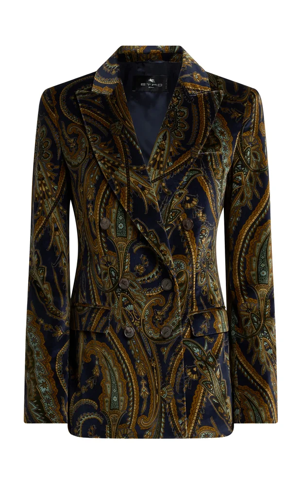 Patterned Velvet Blazer