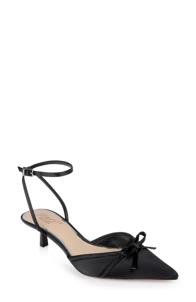 Talasia Ankle Strap Pointed Toe Kitten Heel Pump