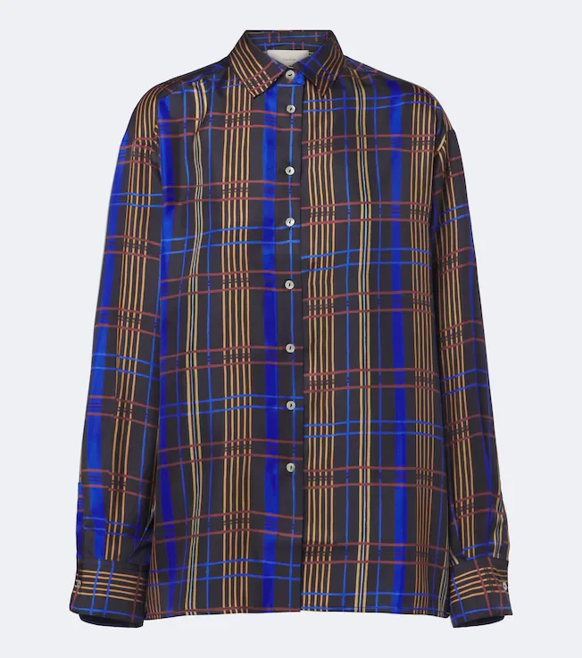 Maya checked silk shirt