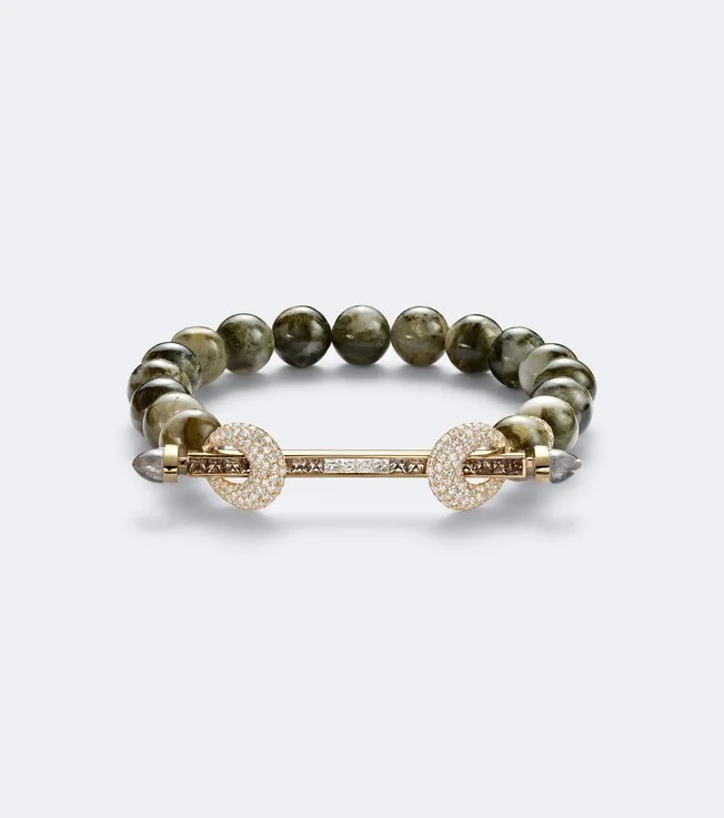 Chakra 18kt gold beaded bracelet with gemstones