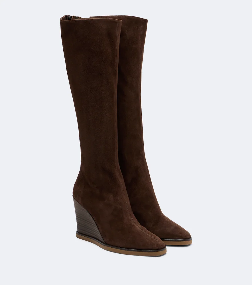 Saint Honoré suede knee-high boots