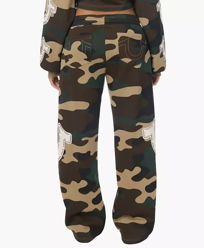 Women's Low-Rise Straight Leg Camo Sweatpants
