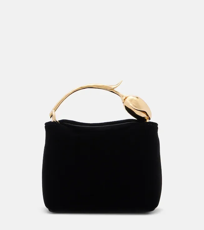 Bloom Micro velvet top-handle bag