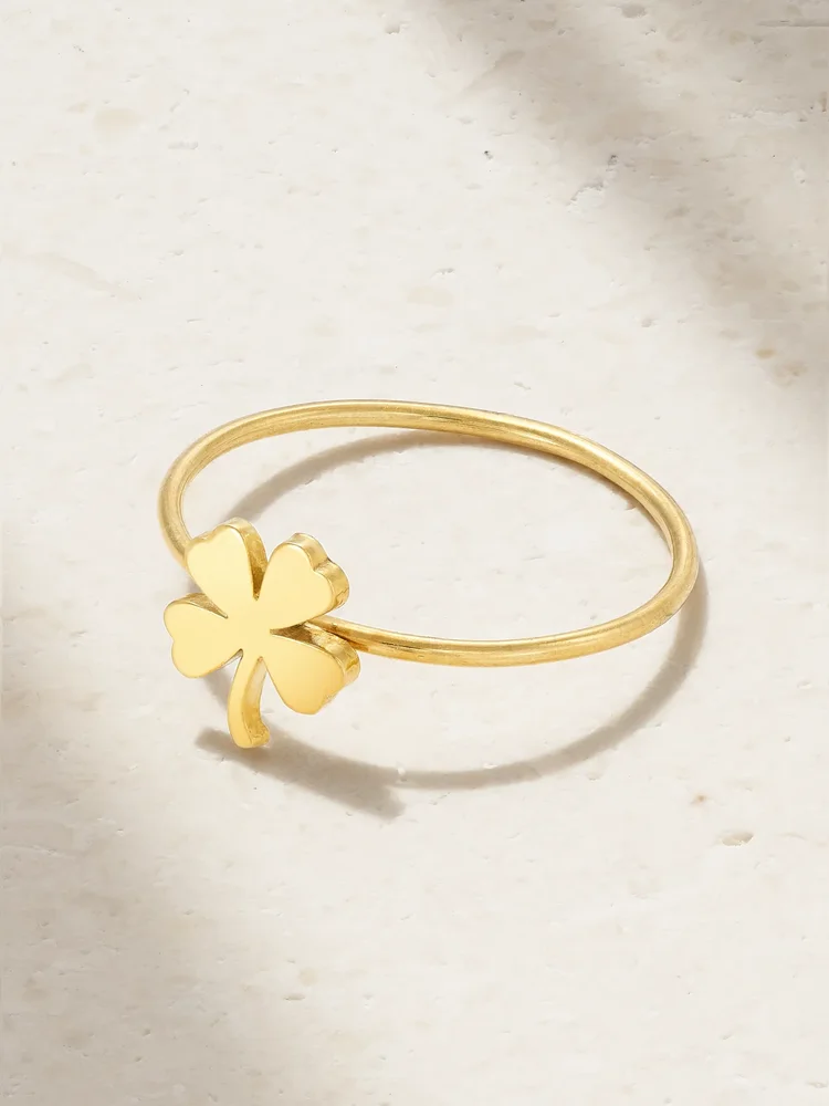 Mini Clover 18-karat gold ring