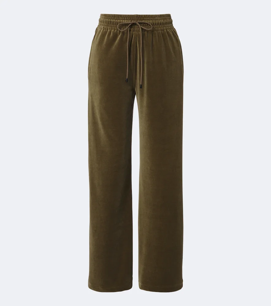 Velour wide-leg pants