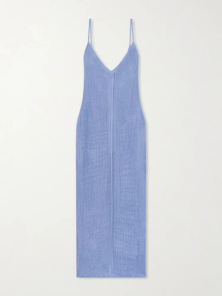 Luna open-knit midi dress