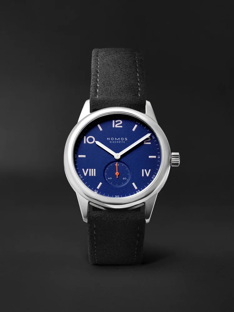 Club Campus 38.5 Hand-Wound Stainless Steel and Alcantara Watch