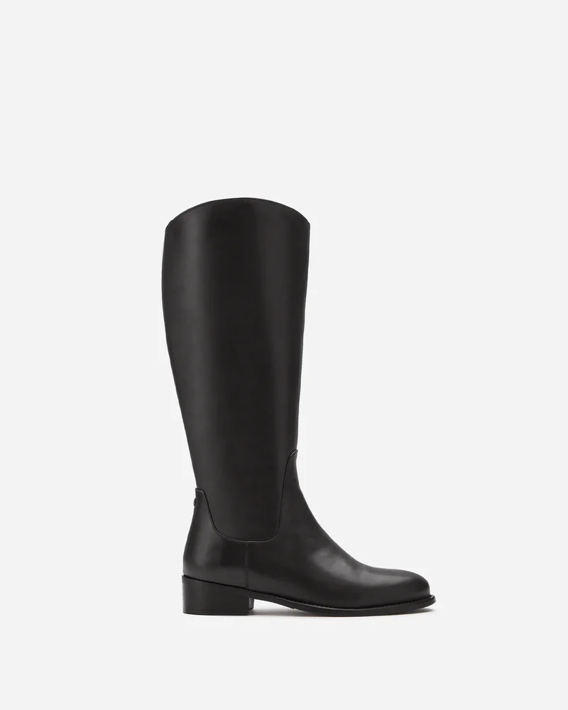 Verity Knee-High Boots in Black Leather