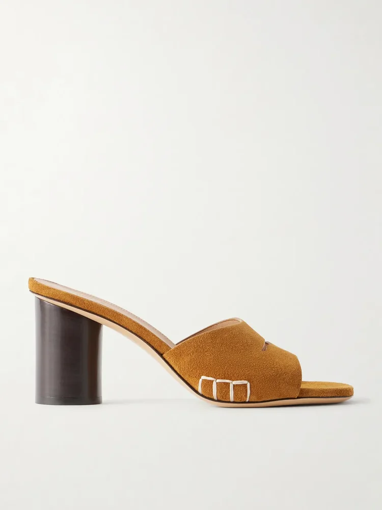 Loafer suede mules