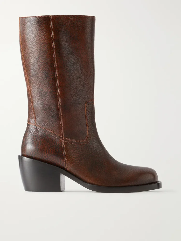 Leather knee boots