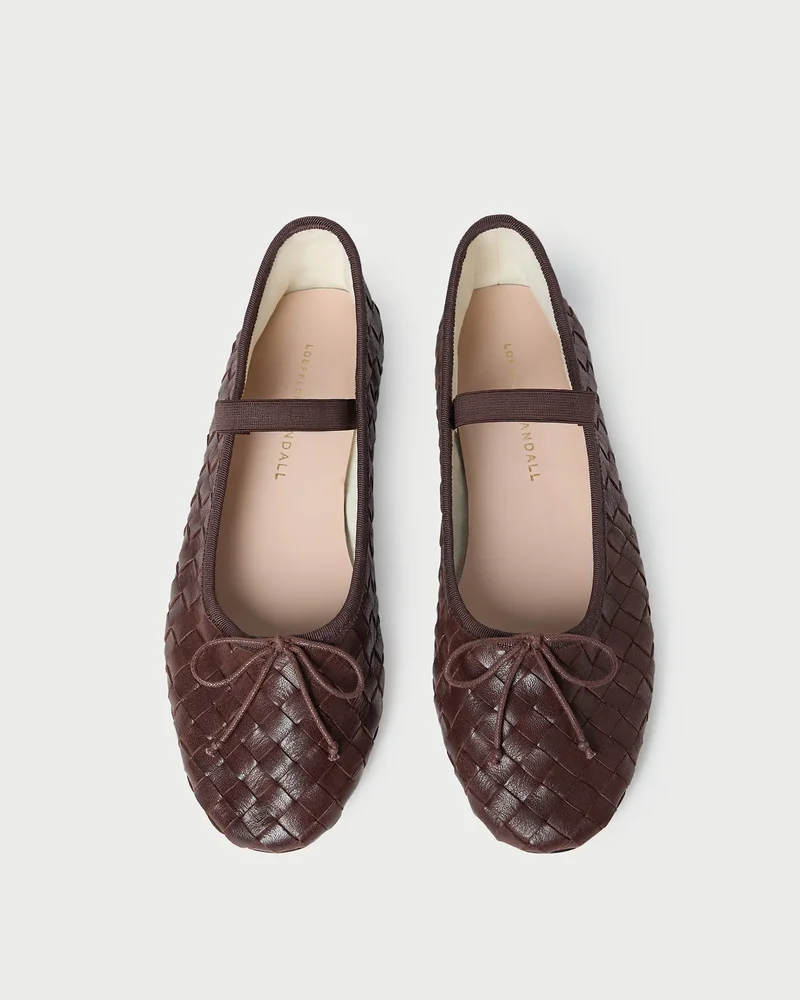 Loeffler Randall Leonie Espresso Woven Ballet Flat