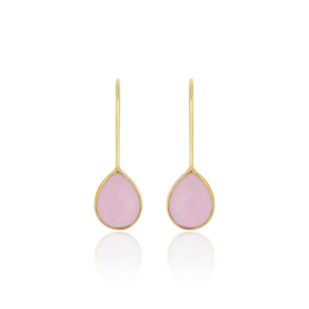 Milan Drop Earrings | Pink Chalcedony