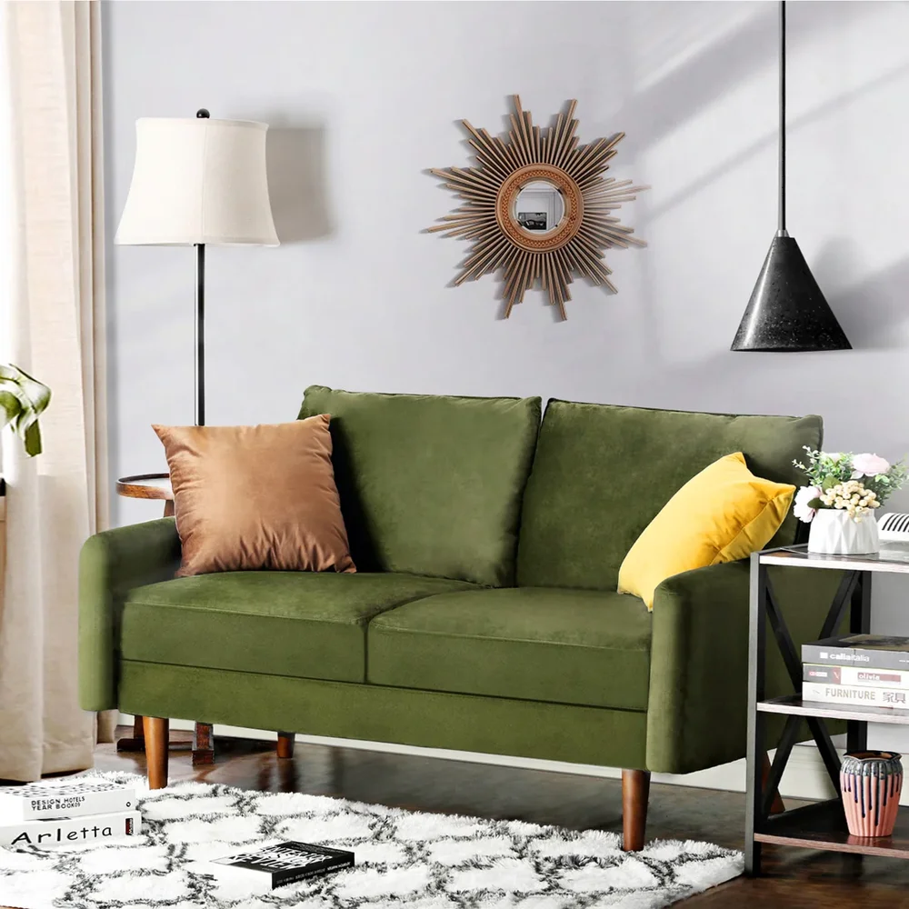 Hessville 56" Velvet Round Arm Loveseat