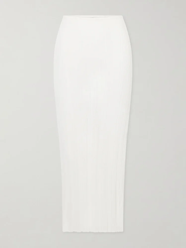 Ivana ribbed-knit maxi skirt